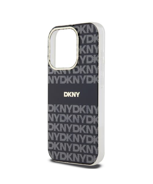 DKNY PC/TPU Repeat Pattern Tonal Stripe Magsafe Zadní Kryt pro iPhone 15 Pro Black