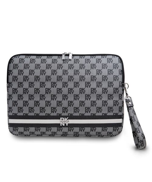 DKNY PU Leather Checkered Pattern and Stripe Obal na Notebook 13/14" Black