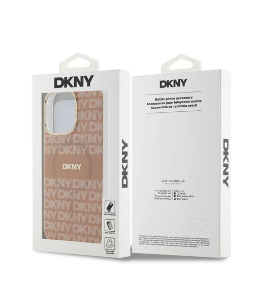 DKNY PC/TPU Repeat Pattern Tonal Stripe Magsafe Zadní Kryt pro iPhone 15 Pro Max Pink