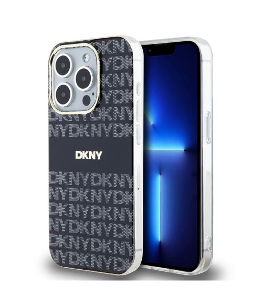 DKNY PC/TPU Repeat Pattern Tonal Stripe Magsafe Zadní Kryt pro iPhone 13 Pro Max Black