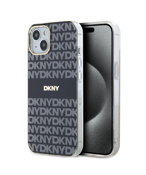DKNY PC/TPU Repeat Pattern Tonal Stripe Magsafe Zadní Kryt pro iPhone 13 Black