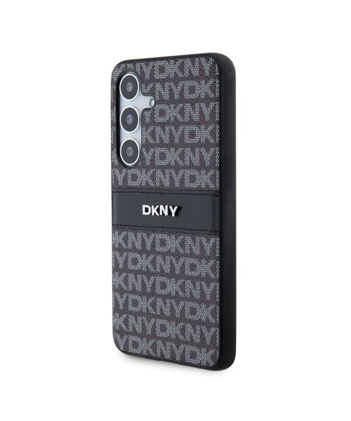 DKNY PC/TPU Repeat Pattern Tonal Stripe Zadní Kryt pro Samsung S24 Black