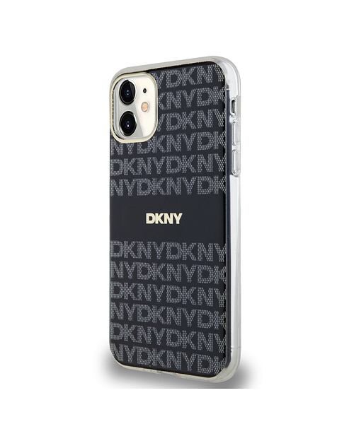 DKNY PC/TPU Repeat Pattern Tonal Stripe Magsafe Zadní Kryt pro iPhone 11 Black