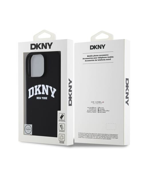 DKNY Liquid Silicone Arch Logo MagSafe Zadní Kryt pro iPhone 16 Pro Max Black