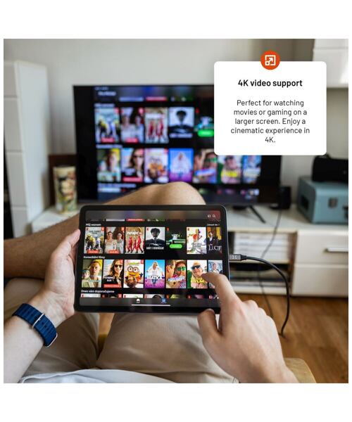 Video kabel FIXED s konektory USB-C/HDMI, USB-C 3.1 Gen 2 18Gbps, HDMI 2.0 4K60Hz, 2m, šedý