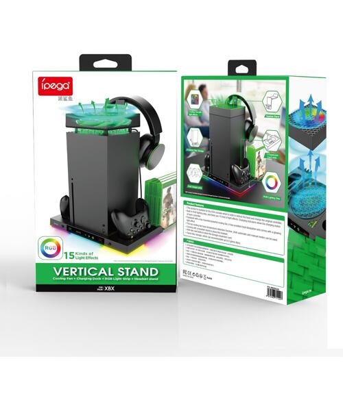 iPega XBX024S Multifunkční Nabíjecí RGB Stojan s Chlazením pro Xbox