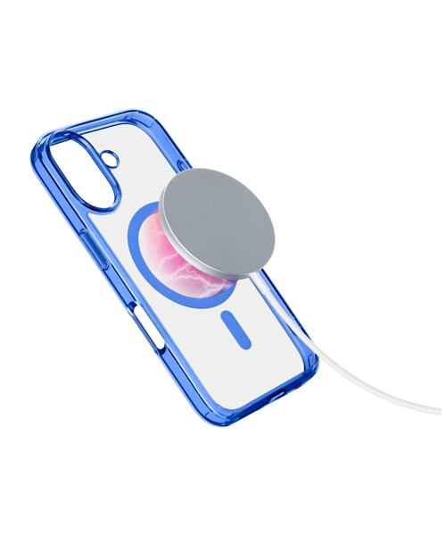 Zadní kryt Cellularline Iconic Mag s podporou Magsafe pro Apple iPhone 16, čirý / tmavě modrý