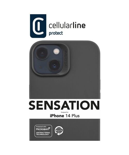 Ochranný silikonový kryt Cellularline Sensation pro Apple iPhone 14 Plus, černý
