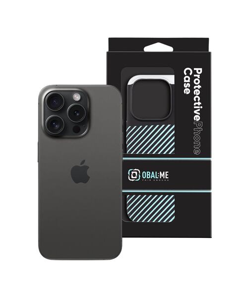 OBAL:ME Flossy Stripes Kryt pro Apple iPhone 15 Pro Black/Sky Blue