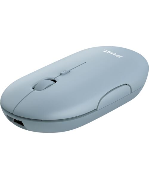 TRUST PUCK/Cestovní/Optická/1 600 DPI/USB+BT/Modrá