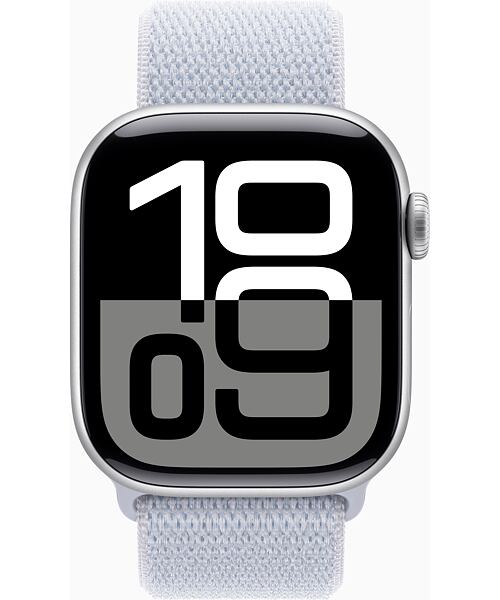 Apple Watch Series 10 GPS+Cellular 42mm Silver Aluminium Case with Blue Cloud Sport Loop