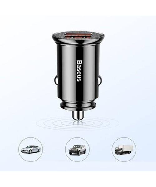 Baseus CCALL-YD01 Circular Nabíječka do Auta 2xUSB QC3.0 30W Black