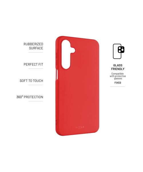 Zadní pogumovaný kryt FIXED Story pro Samsung Galaxy A16 4G/5G, červený
