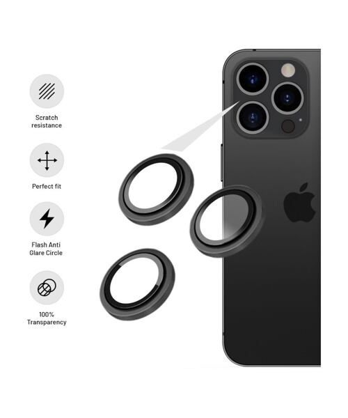 Ochranná skla čoček fotoaparátů FIXED Camera Glass pro Samsung Galaxy A16 4G/5G, černá