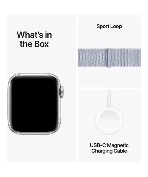 Apple Watch SE (2024) GPS+Cellular 40mm Silver Aluminium Case with Blue Cloud Sport Loop