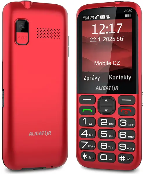 Aligator A930 GPS 4G Senior Red