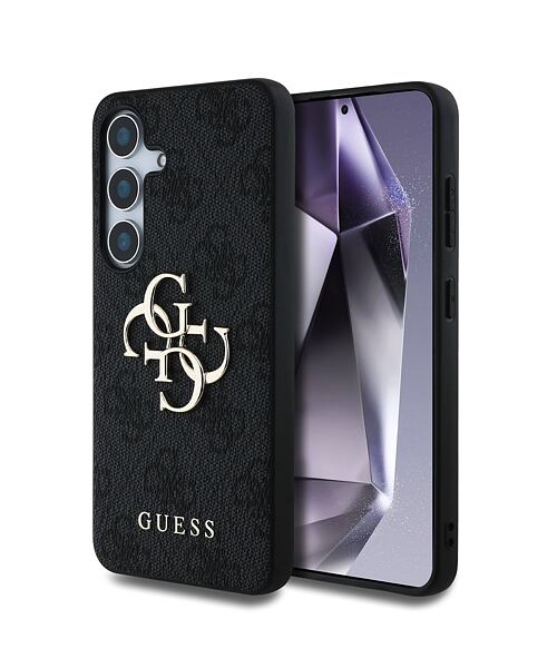 Guess PU 4G Metal Logo Zadní Kryt pro Samsung Galaxy S25 Grey