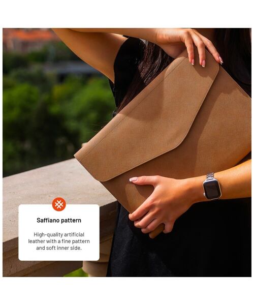 Pouzdro FIXED Siena pro notebooky o úhlopříčce do 15,3", krémové