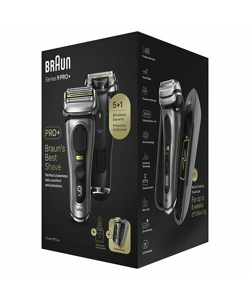 Braun Series 9 Pro+ 9575cc Wet & Dry Planžetový holicí strojek Zastřihovač Metalická