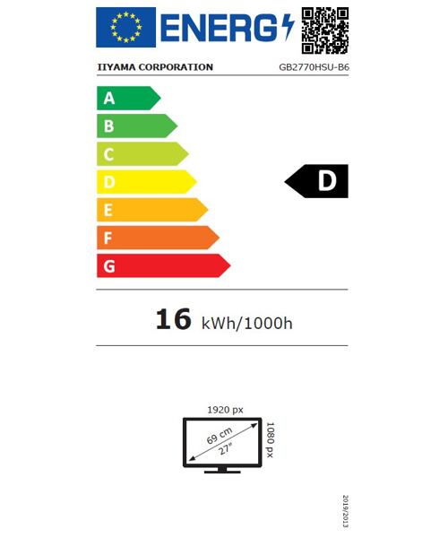 iiyama G-Master/GB2770HSU-B6/27''/IPS/FHD/180Hz/0,2ms/Black/3R