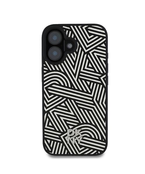 DKNY PU Leather Crosswalk Pattern Magsafe Zadní Kryt pro iPhone 16 Ivory