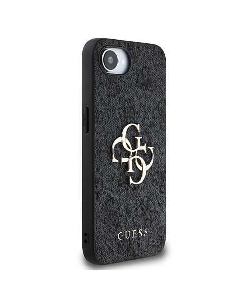Guess PU 4G Metal Logo Zadní Kryt pro iPhone 16e Grey