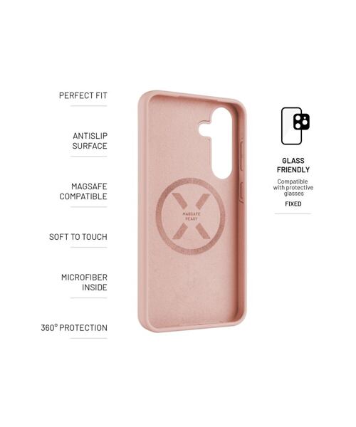 Zadní kryt FIXED MagFlow s podporou MagSafe pro Samsung Galaxy S25+, růžový