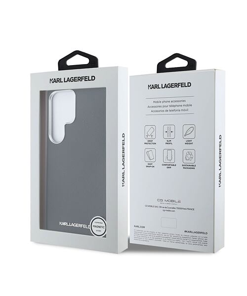 Karl Lagerfeld PU Saffiano Metal Logo and Frame Zadní Kryt pro Samsung Galaxy S25 Ultra Black