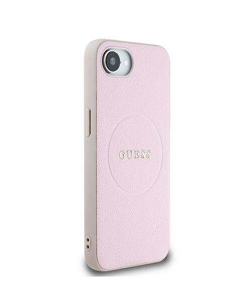 Guess PU Grained Classic Logo MagSafe Zadní Kryt pro iPhone 16e Pink