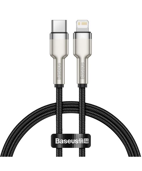 Baseus Cafule Metal Series Datový Kabel USB-C - Lightning 20W 0.25m Black