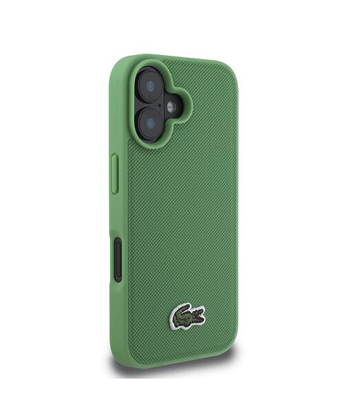 Lacoste Iconic Petit Pique Woven Logo MagSafe Zadní Kryt pro iPhone 16 Plus Green