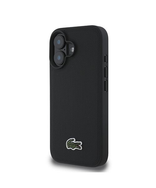 Lacoste Iconic Petit Pique Woven Logo MagSafe Zadní Kryt pro iPhone 16 Plus Black