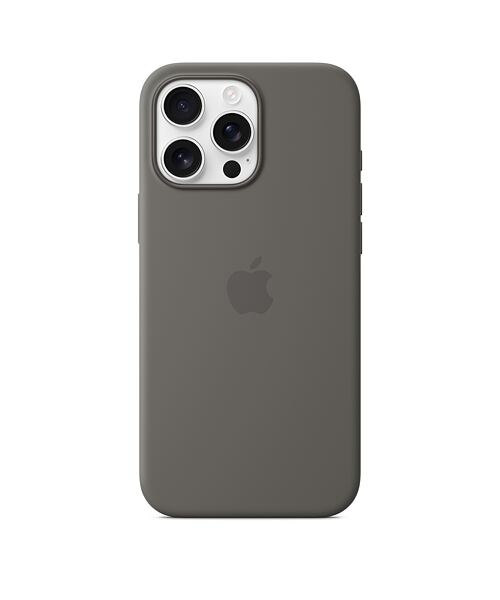 APPLE iPhone 16 Pro Silicone Case with MS - Stone Gray