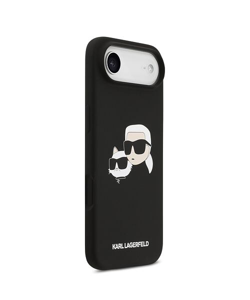 Karl Lagerfeld Liquid Silicone Double Heads MagSafe Zadní Kryt pro iPhone Air Black