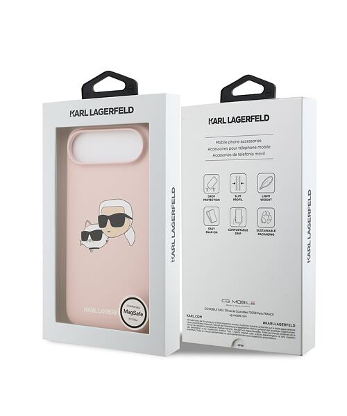 Karl Lagerfeld Liquid Silicone Double Heads MagSafe Zadní Kryt pro iPhone Air Pink