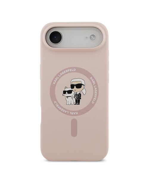 Karl Lagerfeld Liquid Silicone Karl and Choupette MagSafe Zadní Kryt pro iPhone Air Pink