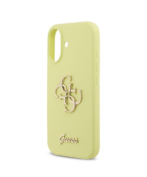 Guess Liquid Silicone 4G Metal Logo Zadní Kryt pro iPhone 17 Yellow