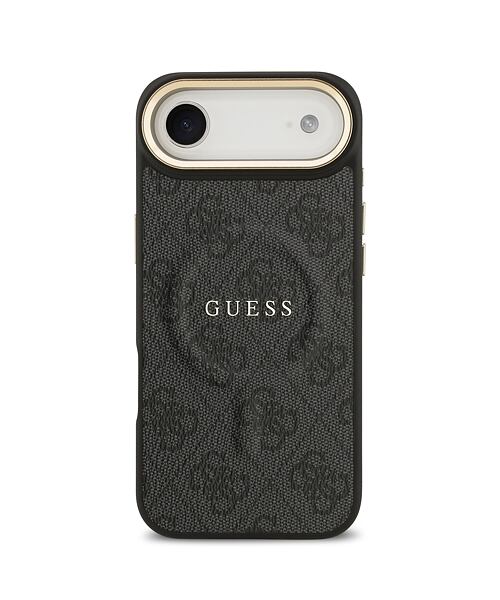 Guess PU Leather 4G Gold Frame MagSafe Zadní Kryt pro iPhone Air Black