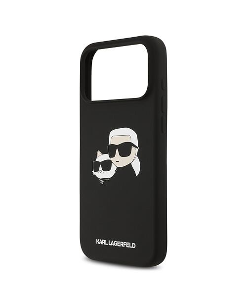 Karl Lagerfeld Liquid Silicone Double Heads MagSafe Zadní Kryt pro iPhone 17 Pro Max Black