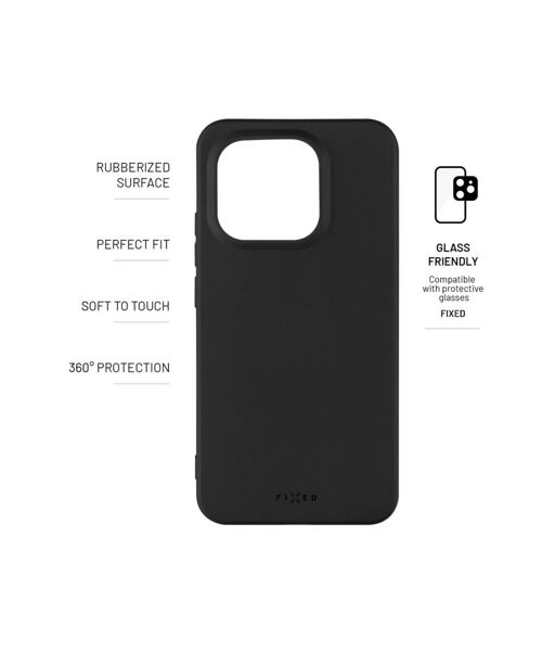 Zadní pogumovaný kryt FIXED Story pro Xiaomi 15T, černý