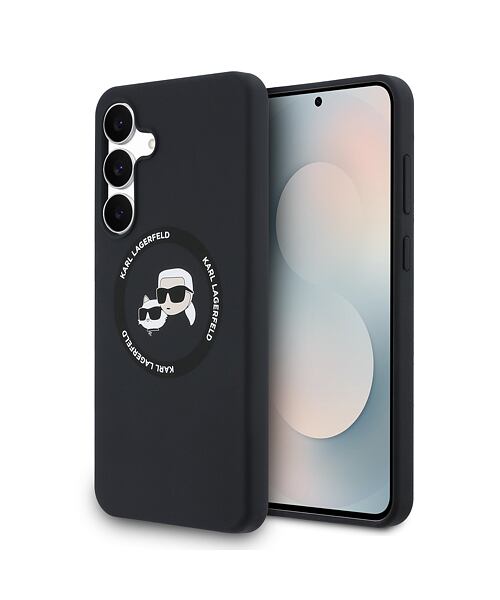 Karl Lagerfeld Liquid Silicone K&CH Heads MagSafe Zadní Kryt pro Samsung Galaxy S25 FE Black