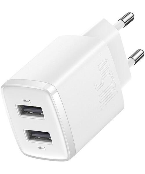 Baseus CCXJ010202 Compact Nabíječka 2xUSB 10,5W White