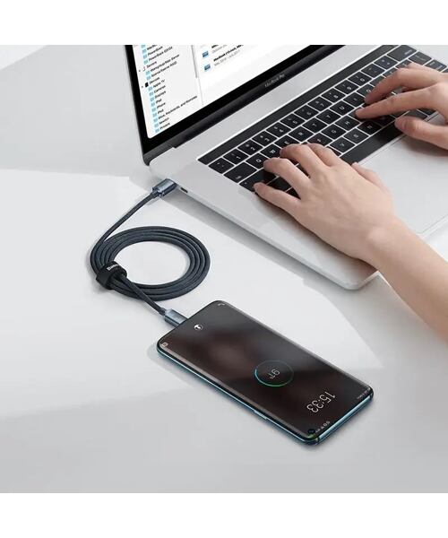 Baseus CAJY000601 Crystal Shine Series Datový Kabel USB-C - USB-C 100W 1,2m Black