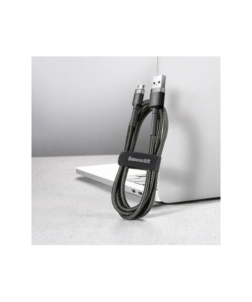 Baseus Micro USB Cafule Cable 2.4A 1m Gray + Black (CAMKLF-BG1)