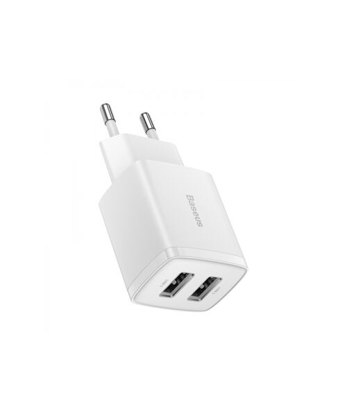 Baseus CCXJ010202 Compact Nabíječka 2xUSB 10,5W White