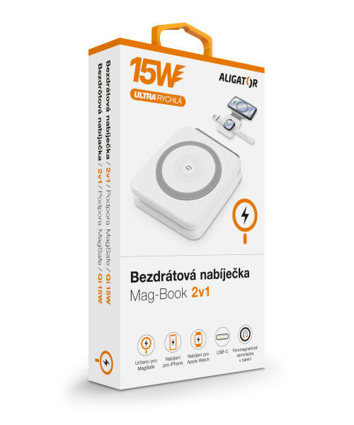 Bezdrátová stanice Aligator Magsafe 2v1, bílá