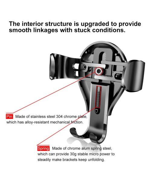 Baseus SUYL-XP0S Osculum Gravity Držák do Auta Black/Silver