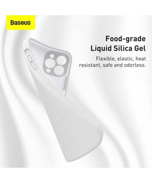 Baseus iPhone 13 Pro case Liquid Silica Gel Protective White (ARYT000402)