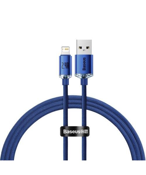 Baseus CAJY000003 Crystal Shine Series Datový Kabel USB - Lightning 20W 1,2m Blue