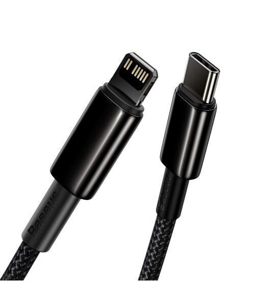Baseus CATLWJ-01 Tungsten Gold Fast Charge Kabel USB-C to Lightning 20W 1m Black